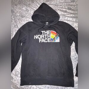 The North Face Black Hoodie with Rainbow Logo (Ripped pics)***